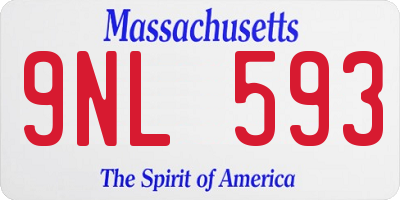 MA license plate 9NL593