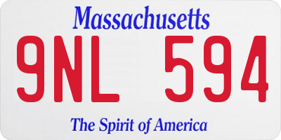 MA license plate 9NL594