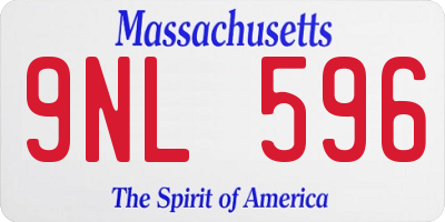 MA license plate 9NL596