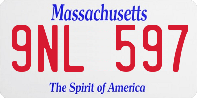 MA license plate 9NL597