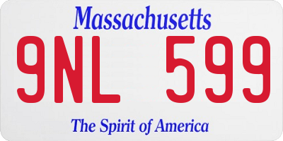 MA license plate 9NL599
