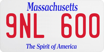 MA license plate 9NL600
