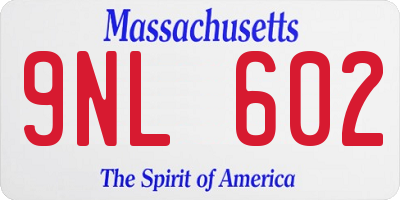 MA license plate 9NL602