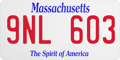 MA license plate 9NL603