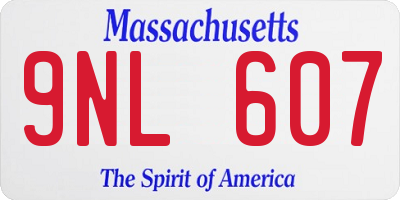 MA license plate 9NL607