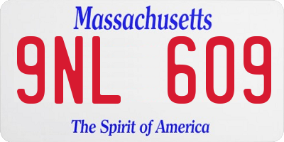 MA license plate 9NL609
