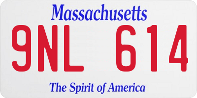 MA license plate 9NL614