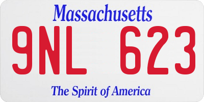 MA license plate 9NL623