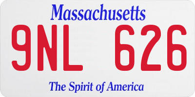 MA license plate 9NL626