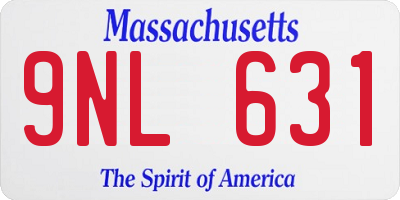 MA license plate 9NL631