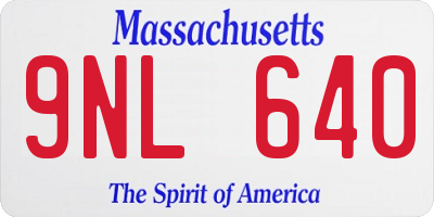 MA license plate 9NL640