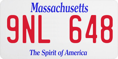 MA license plate 9NL648