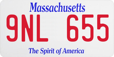 MA license plate 9NL655