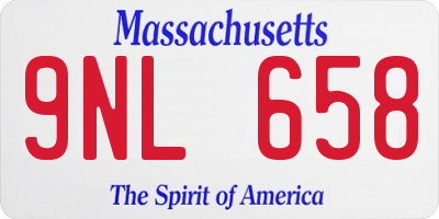 MA license plate 9NL658