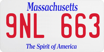 MA license plate 9NL663