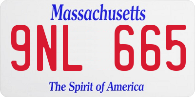 MA license plate 9NL665