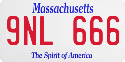 MA license plate 9NL666