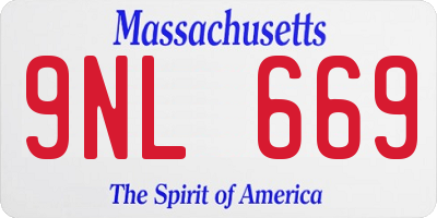 MA license plate 9NL669