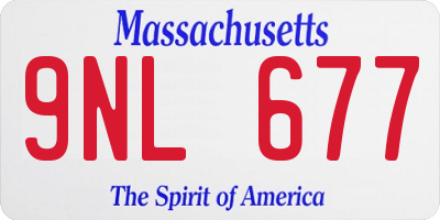 MA license plate 9NL677