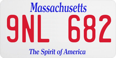 MA license plate 9NL682