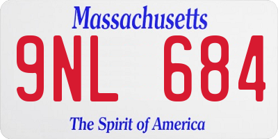 MA license plate 9NL684