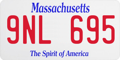 MA license plate 9NL695