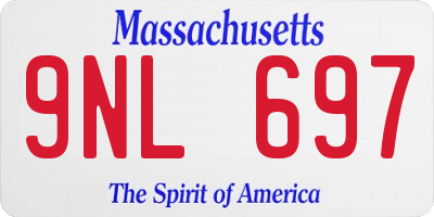 MA license plate 9NL697