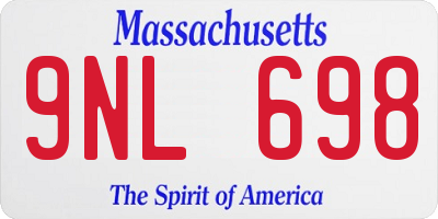 MA license plate 9NL698