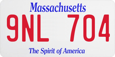 MA license plate 9NL704