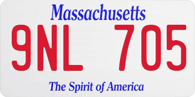 MA license plate 9NL705