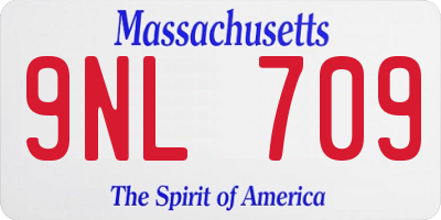 MA license plate 9NL709