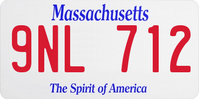 MA license plate 9NL712