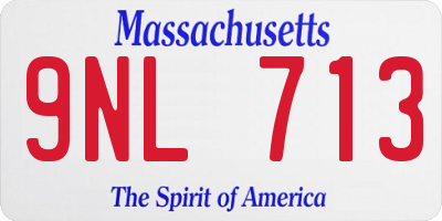 MA license plate 9NL713