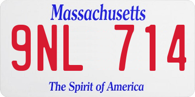 MA license plate 9NL714