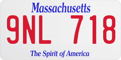 MA license plate 9NL718