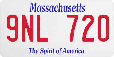 MA license plate 9NL720
