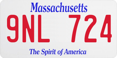 MA license plate 9NL724