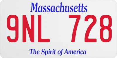 MA license plate 9NL728