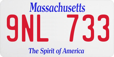 MA license plate 9NL733