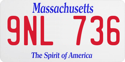 MA license plate 9NL736