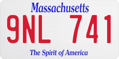 MA license plate 9NL741