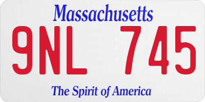 MA license plate 9NL745