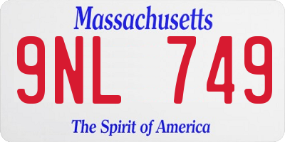 MA license plate 9NL749
