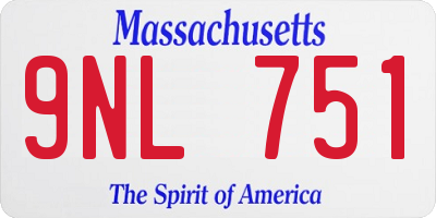 MA license plate 9NL751