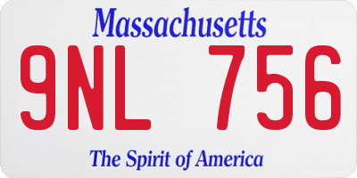 MA license plate 9NL756
