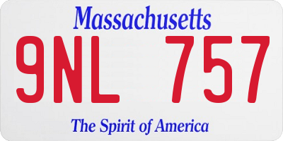 MA license plate 9NL757