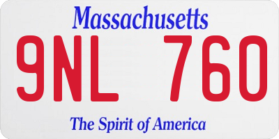 MA license plate 9NL760