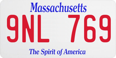 MA license plate 9NL769