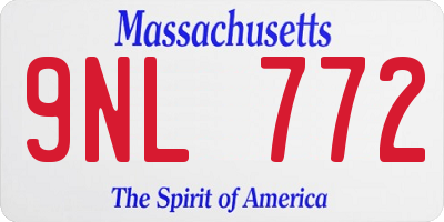 MA license plate 9NL772