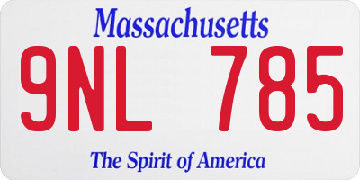 MA license plate 9NL785